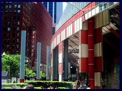 James R. Thompson Center's entrance and Cadillac  Palace